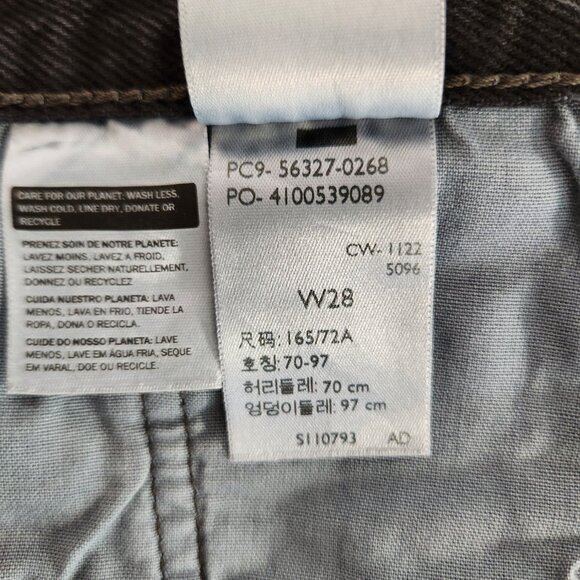 LEVI'S 501 Original Icon Black Raw Hem Button Fly Jean Short Size W28 New NO Tag - Picture 13 of 15